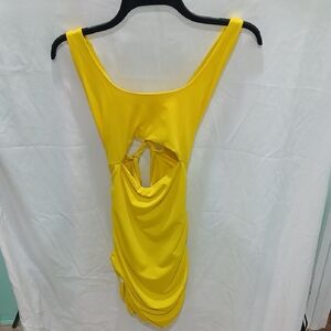 Vibrant Yellow Cutout Dress